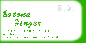 botond hinger business card